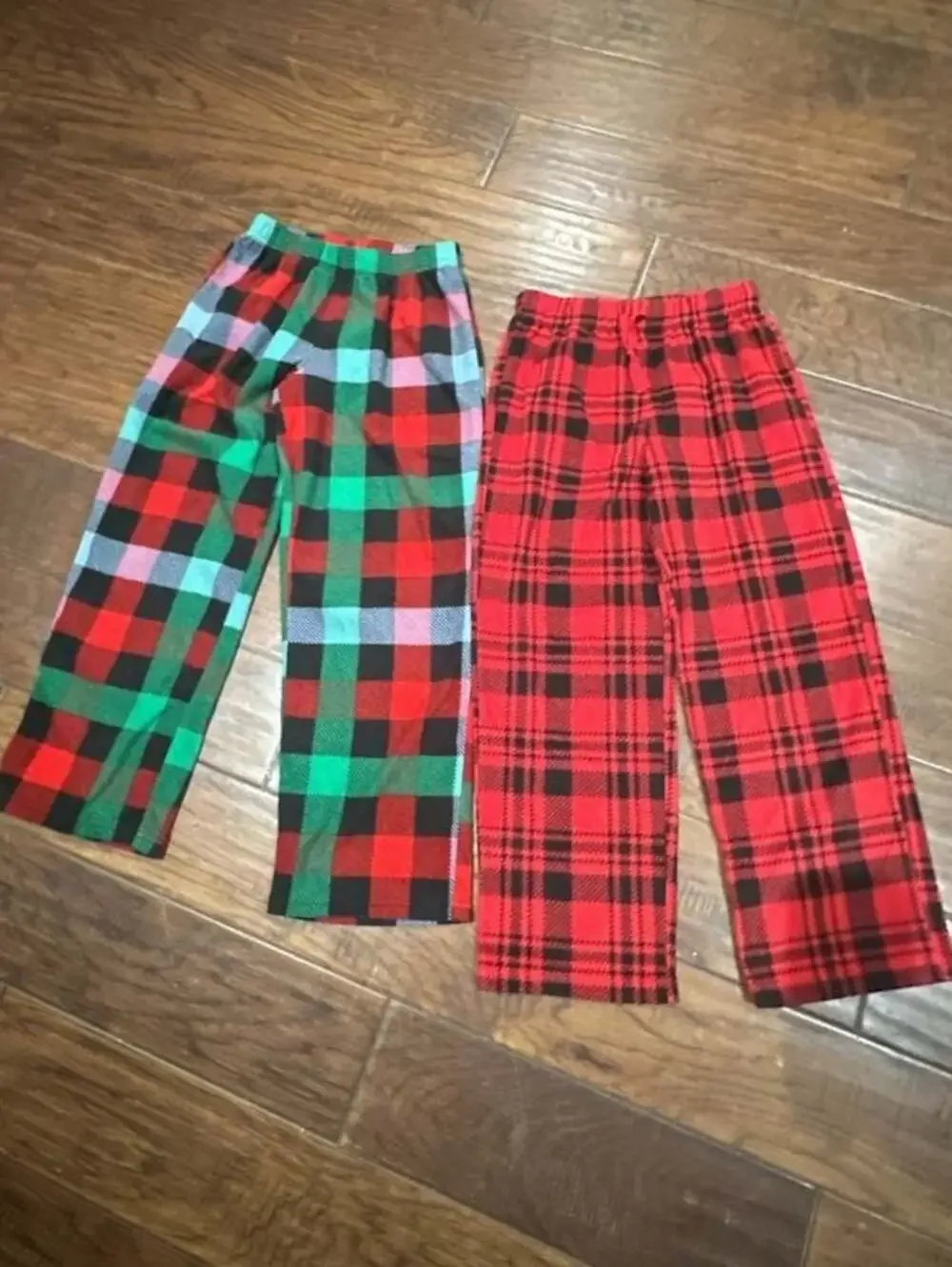 Holiday Time Kids Plaid Fleece Pajama Pants Set of 2 Size M(8)